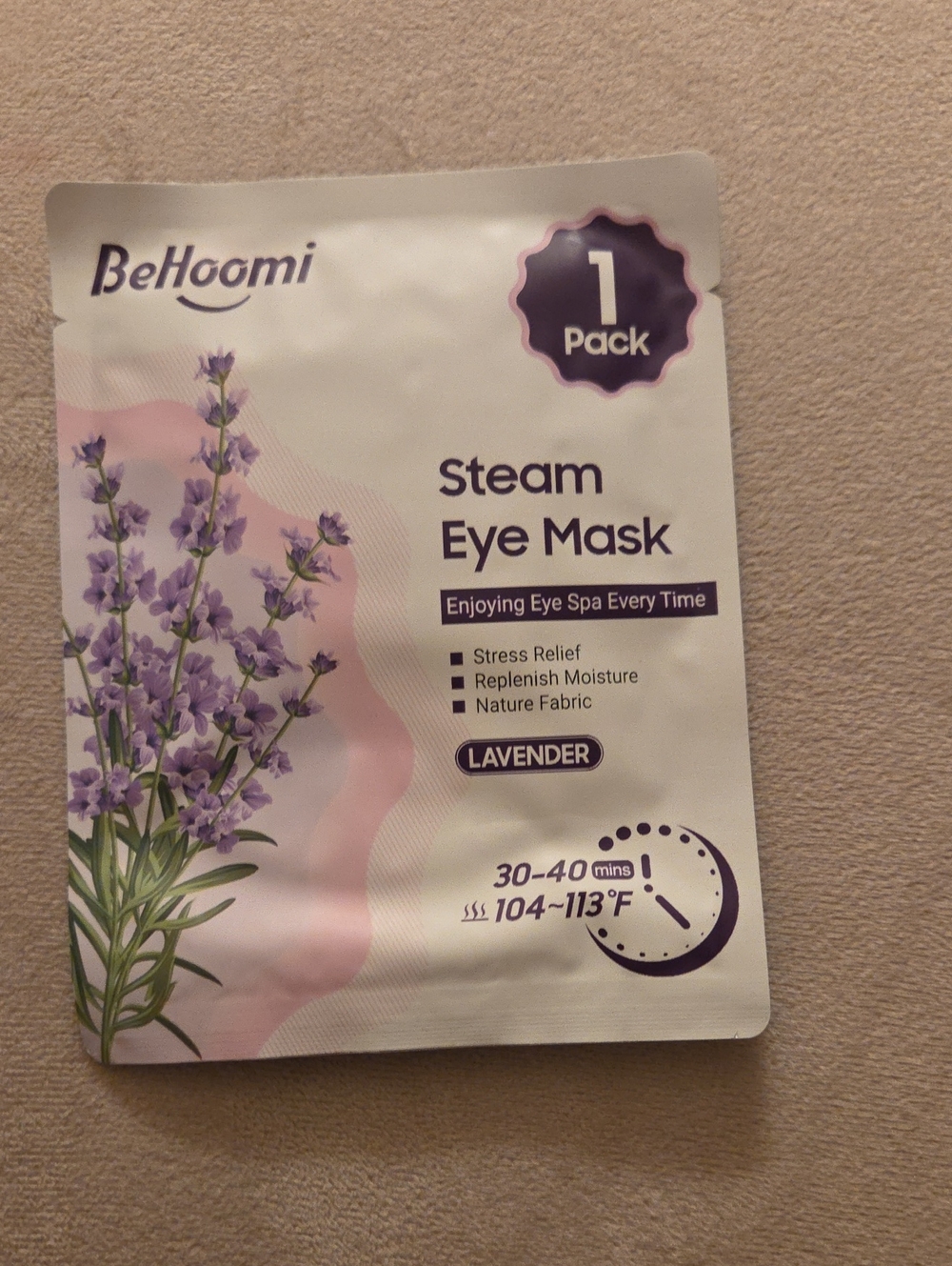 Lavender Steam Eye Mask - Purple
